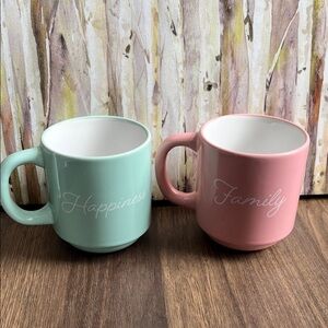 Pastel Mug Set - Pink and Green